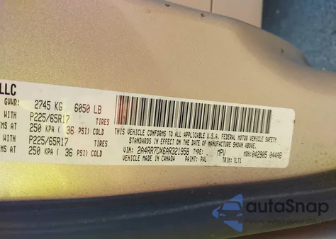 2010 Chrysler Town & Country New Limited из США, поврежденный, VIN 2A4RR7DX6AR321958